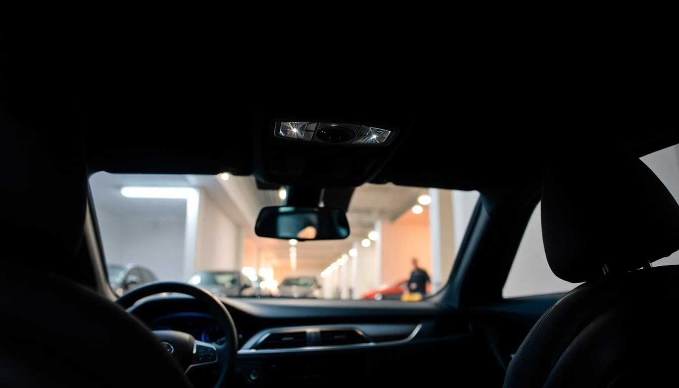 Professionelles Auto Detailing in München zeigt ein glänzendes Auto mit tadelloser Innenausstattung und Pflege.