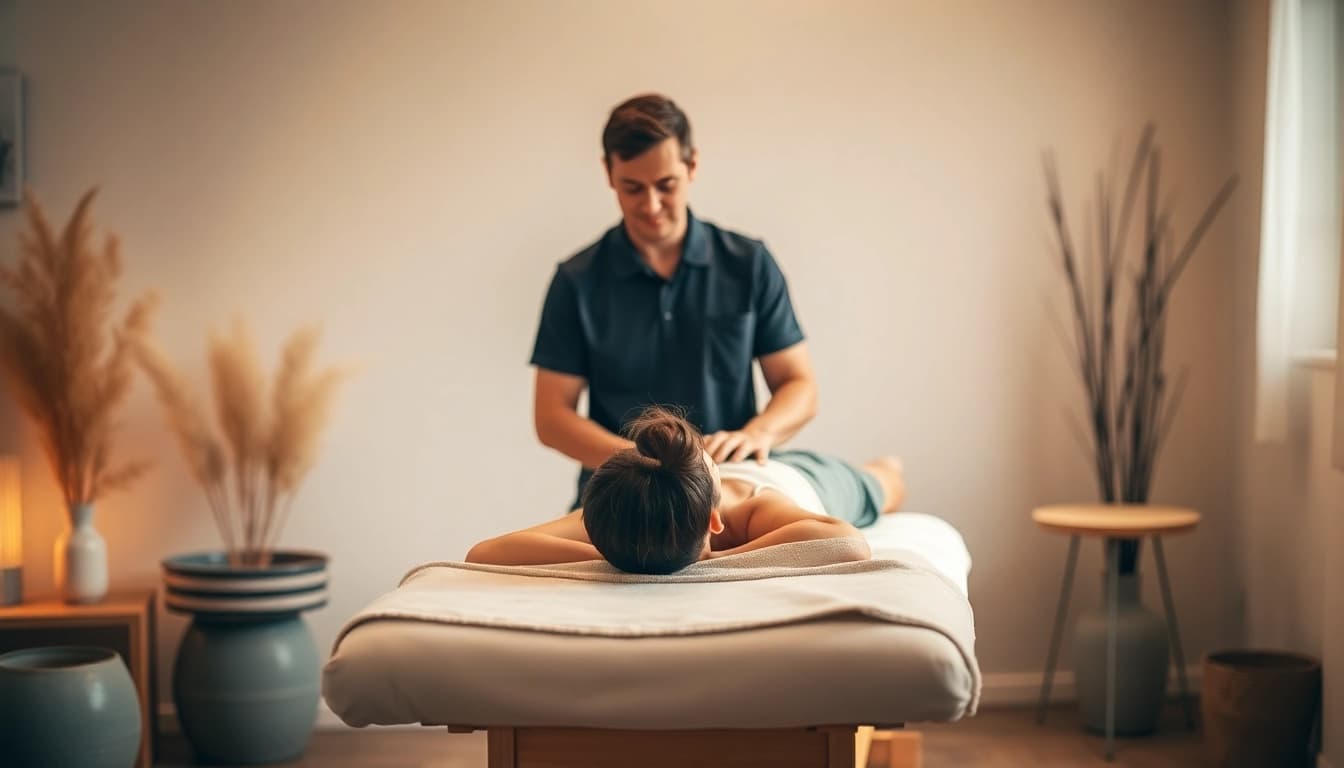Practitioner providing Osteopathie Berlin treatment on a patient, emphasizing care and professionalism.
