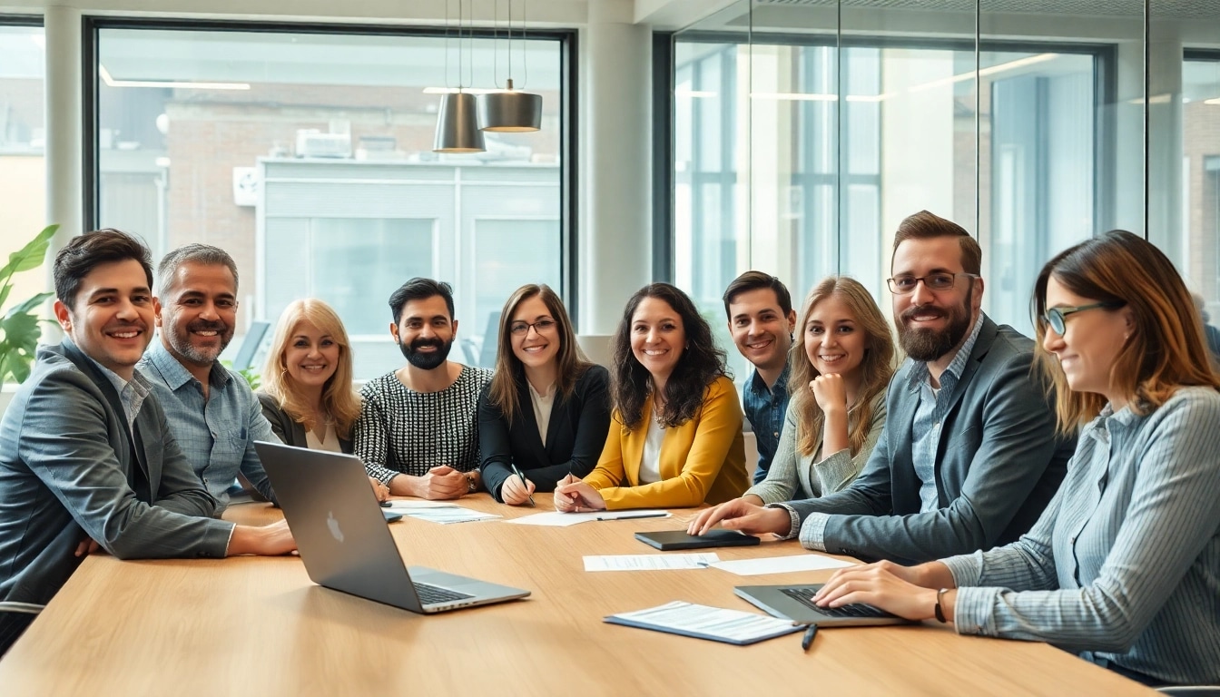 Personen diskutieren Inverses Headhunting Erfahrungen in einem modernen Büro-Setting