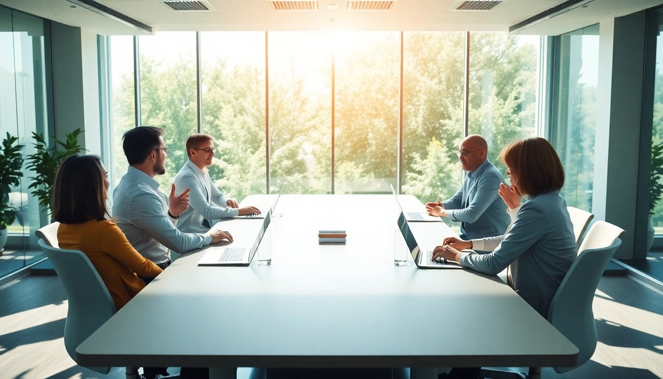 Professionelle Besprechung zur Höhergruppierung im öffentlichen Dienst mit engagierten Mitarbeitern bei der Arbeit.