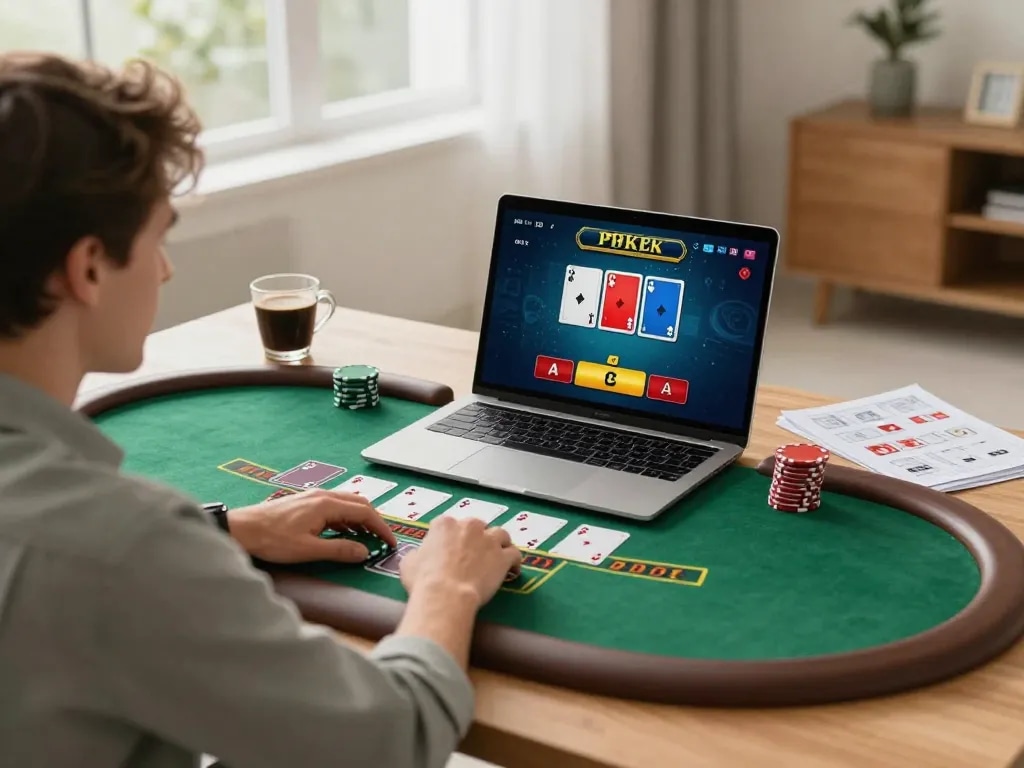 Player enjoying live dealer blackjack at home represents the excitement of rik vip online gaming.