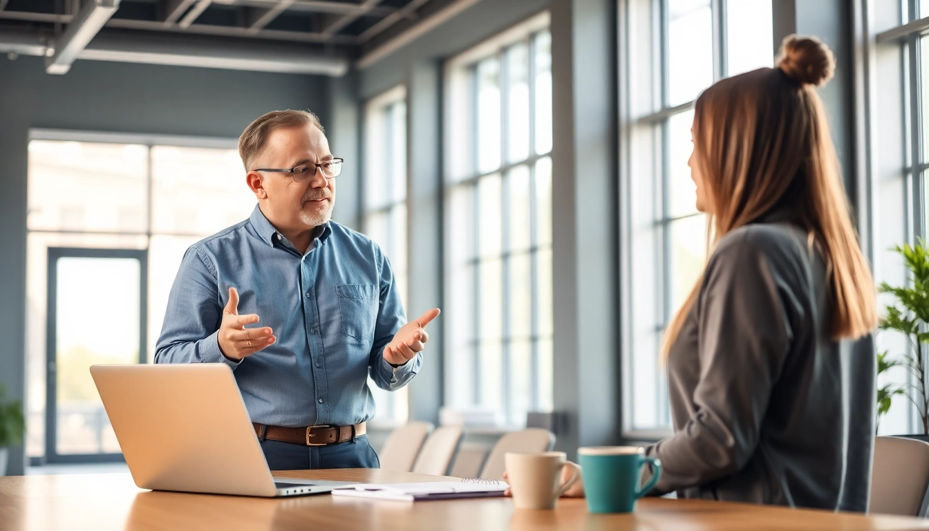 Headhunter Ingenieure beraten Kandidaten professionell in einem modernen Büro.