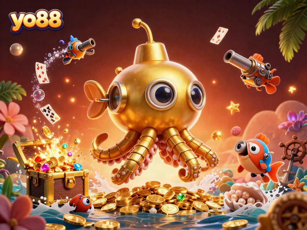Experience thrilling gaming action with yo88 in a vibrant underwater world full of treasures.