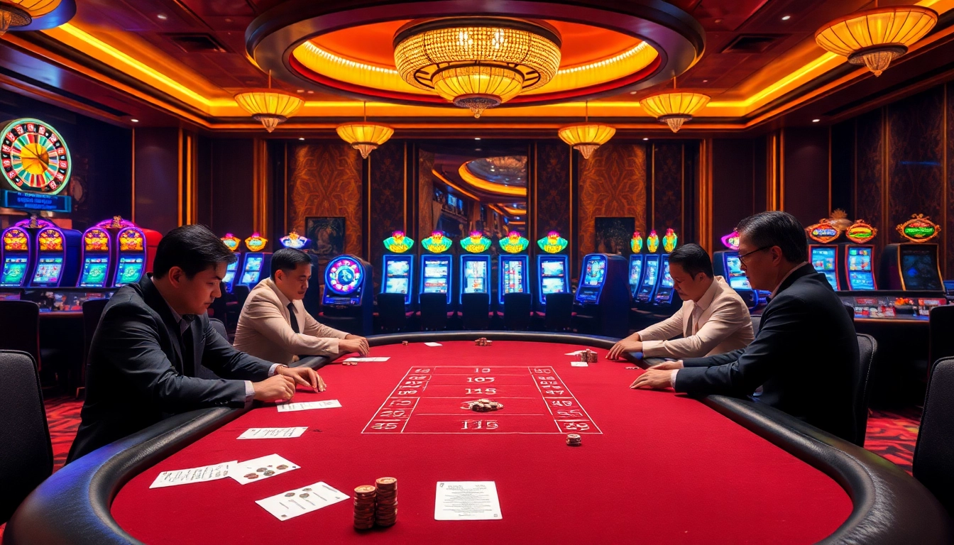 Vao luoi tv engagement at a vibrant casino table with players making strategic bets.