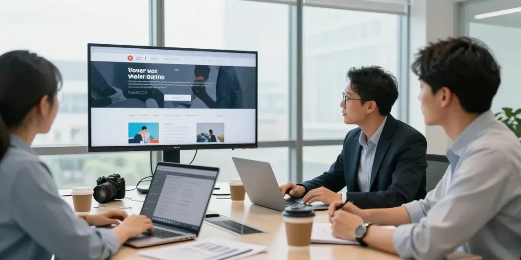 Professionelles Webdesign Saarland Meeting zwischen Designer und Kunde