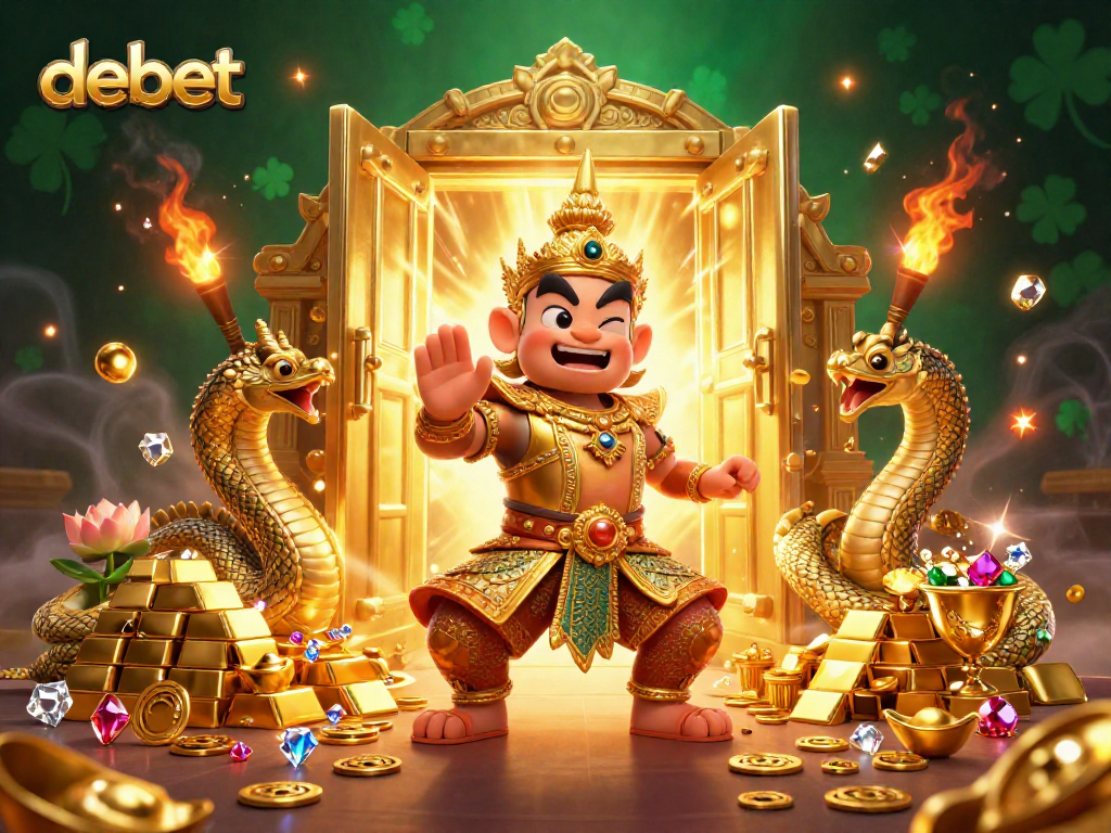 Experience thrilling moments at debet with a vibrant 3D casino illustration showcasing glorious treasures.