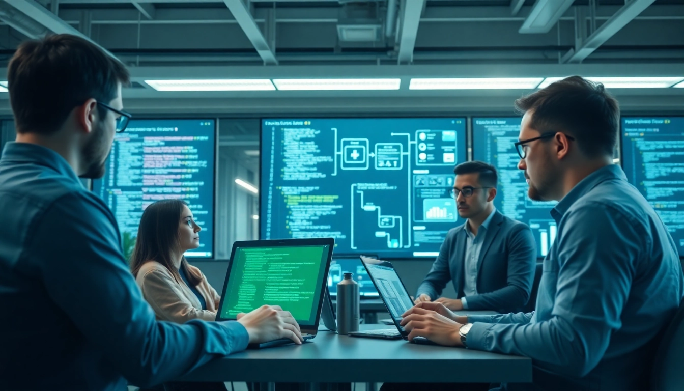 Effiziente Zusammenarbeit bei der Shopware API Integration von Fachleuten in modernem Büro.