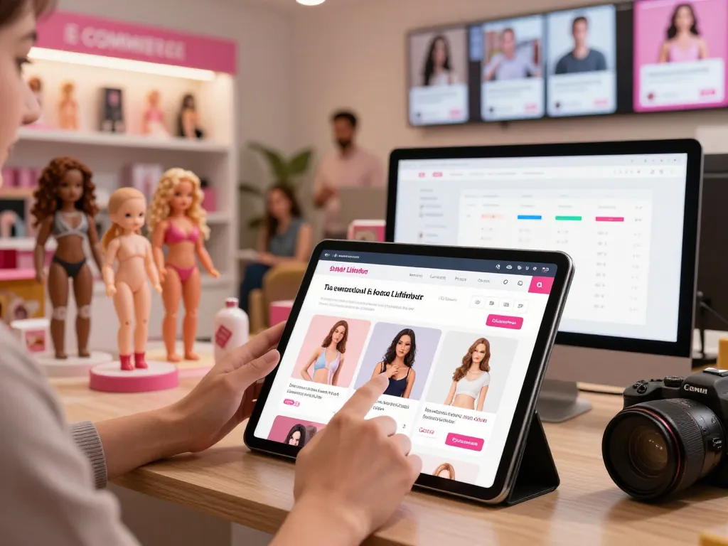 Sofort Lieferbare Liebespuppen in einem lebhaften Online-Shop, der verschiedene Modelle präsentiert und einfaches Durchsuchen ermöglicht.
