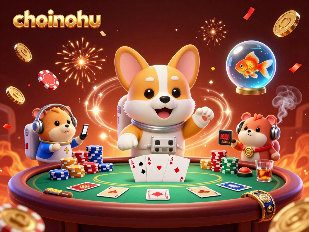 Engage in thrilling gameplay with choinohu at a vibrant space station casino.