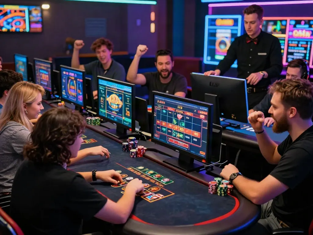 Players engaging with games on https://xo88.games/ in a vibrant online casino atmosphere.