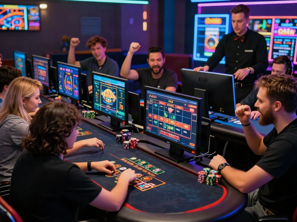 Players engaging with games on https://xo88.games/ in a vibrant online casino atmosphere.