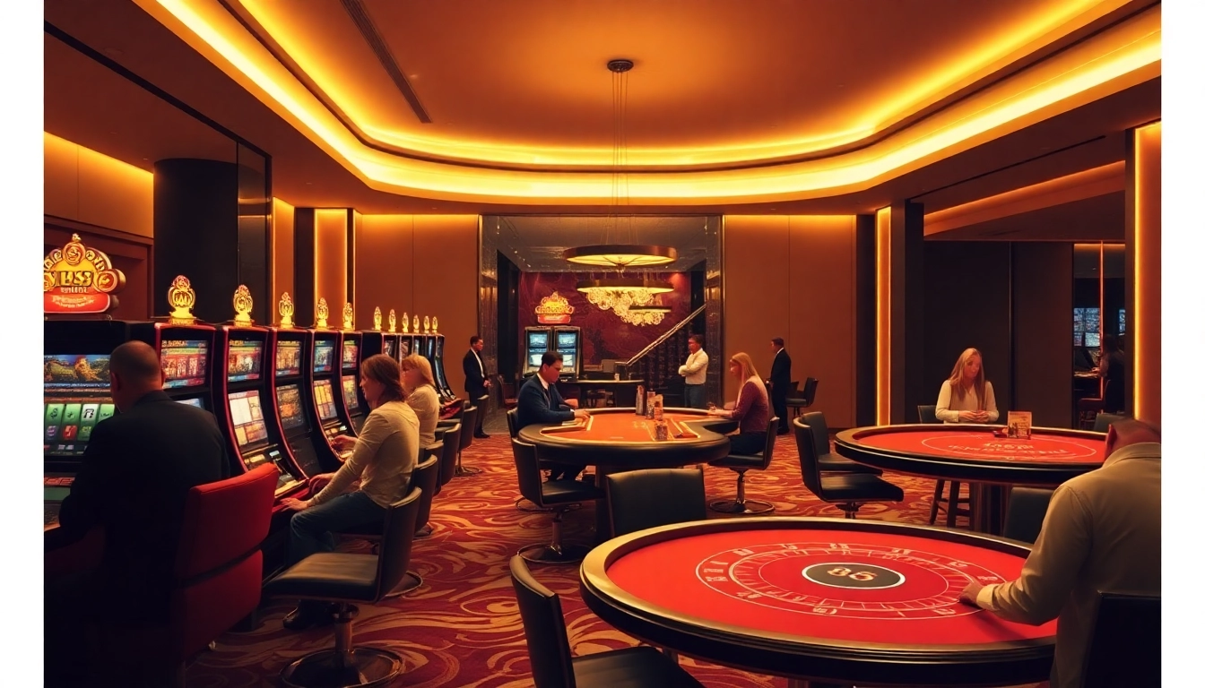 Erlebe das aufregende Ambiente eines casino online schweiz mit lebendigen Spielen und eleganten Tischen.