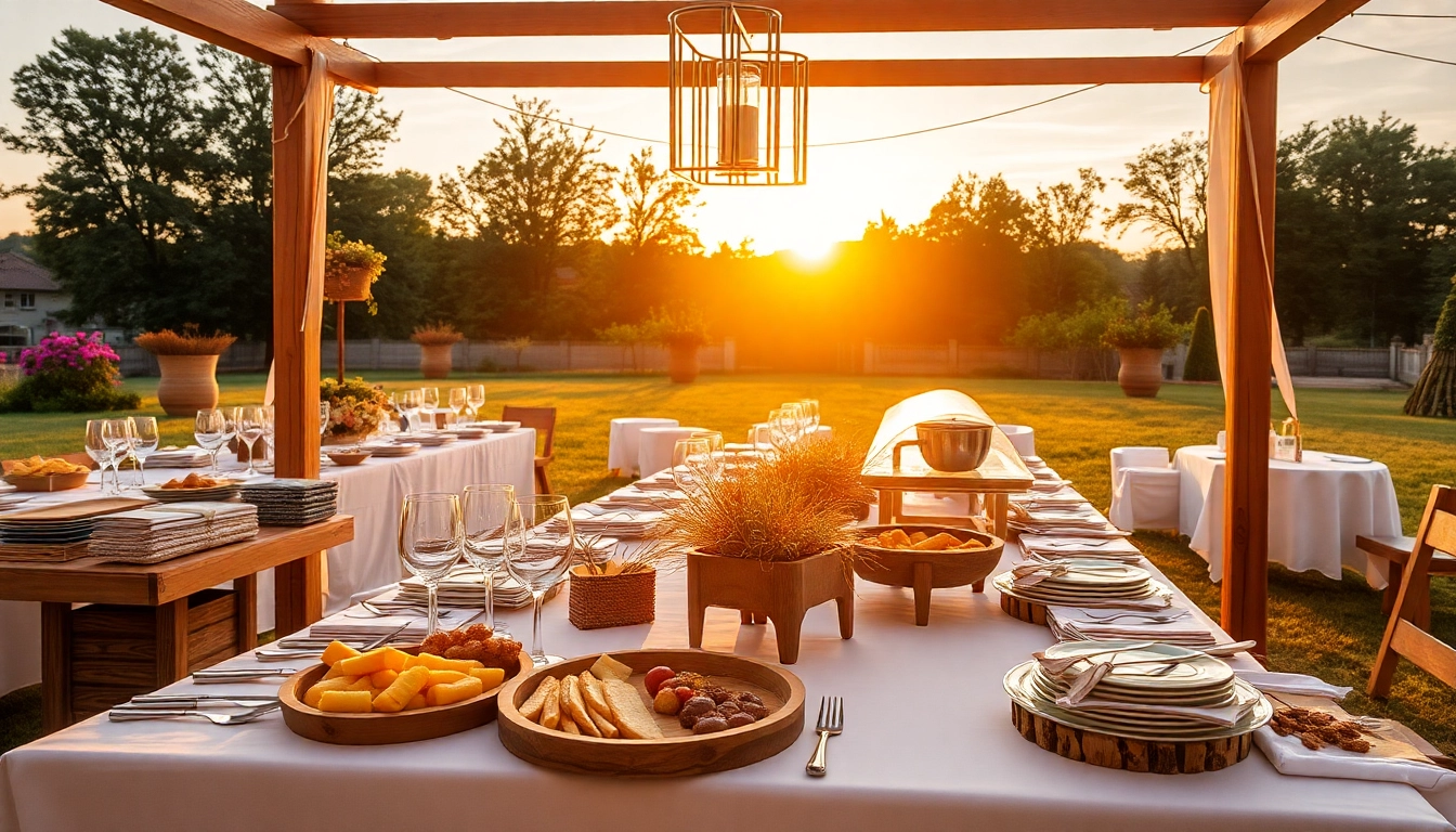 Servieren von exquisite Speisen beim Eventcatering in festlicher Atmosphäre.