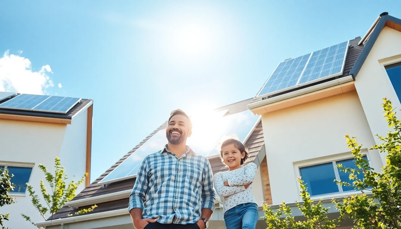 Entdecken Sie optimale Optionen zur Finanzierung von PV Anlagen kaufen mit einer modernen Solaranlage auf dem Dach eines Familienhauses.