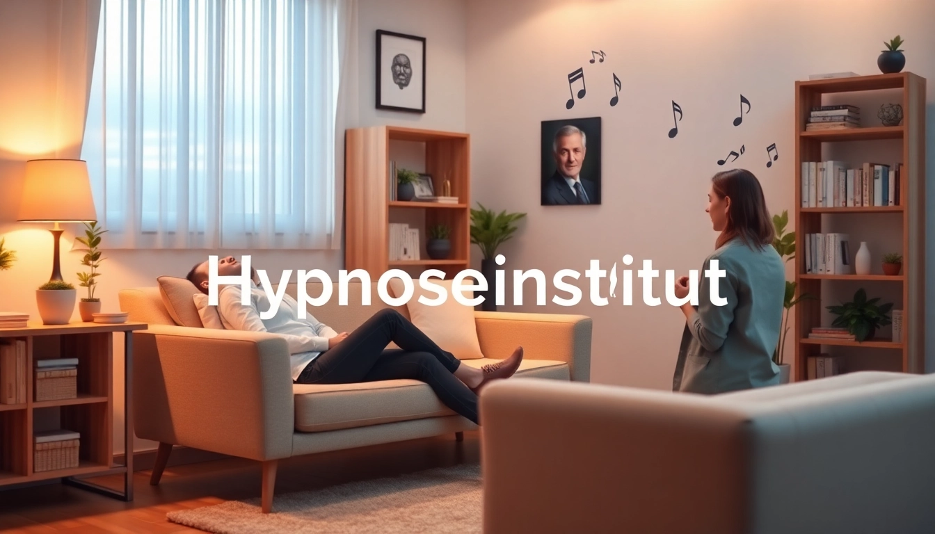 Relaxing hypnotherapy session at the Hypnoseinstitut, showcasing a calming environment and professional guidance.