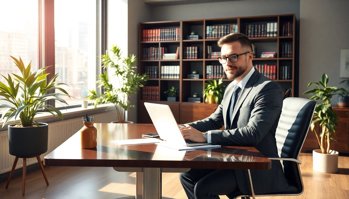 Headhunter arbeitet in einem modernen Büro und sucht gezielt nach Talenten.