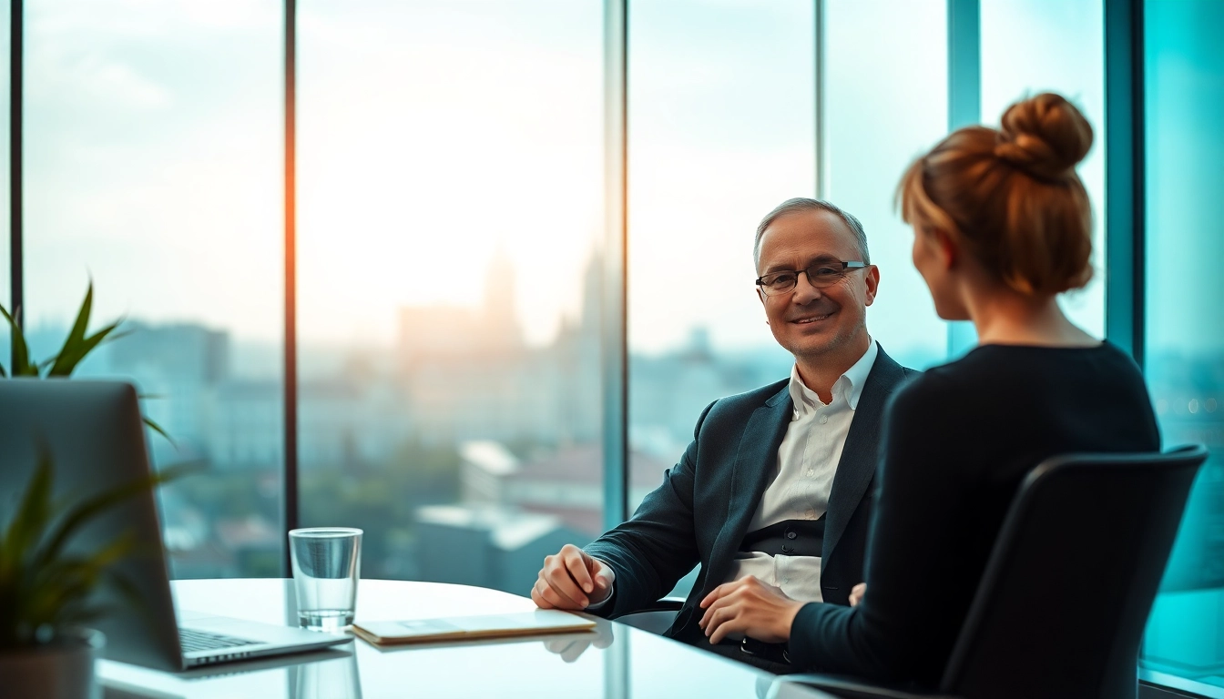Professioneller Headhunter Leverkusen im Gespräch mit einem Kandidaten.