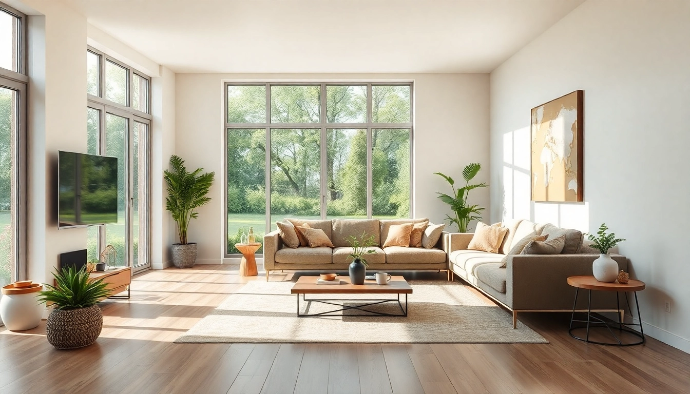 Inspirierende Raumgestaltung eines modernen Wohnzimmers mit natürlichen Lichtverhältnissen und freundlich gestalteten Möbeln.