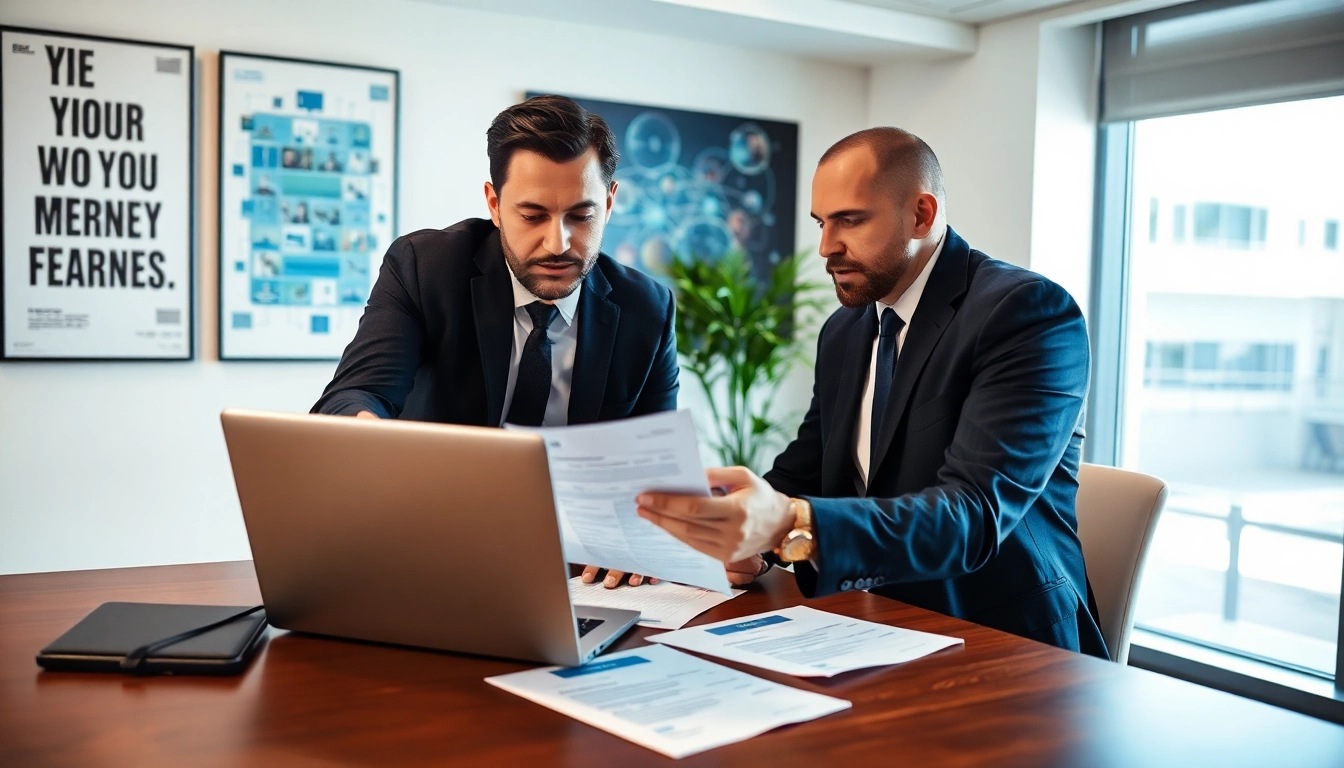 Headhunter IT berät Kandidaten in einem modernen Büro mit Technologie-Motiven.