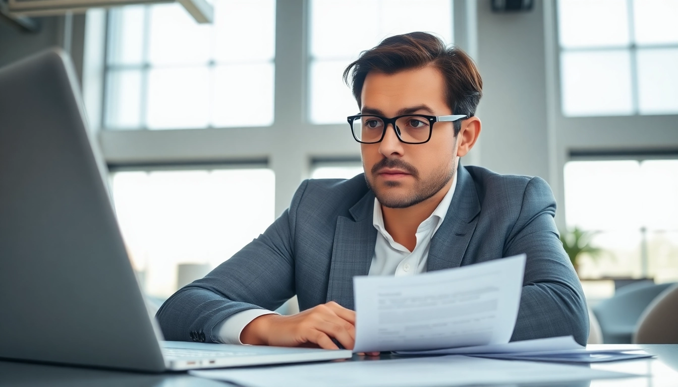 Headhunter Schweiz führt ein Gespräch mit einem Bewerber in einem modernen Büro.