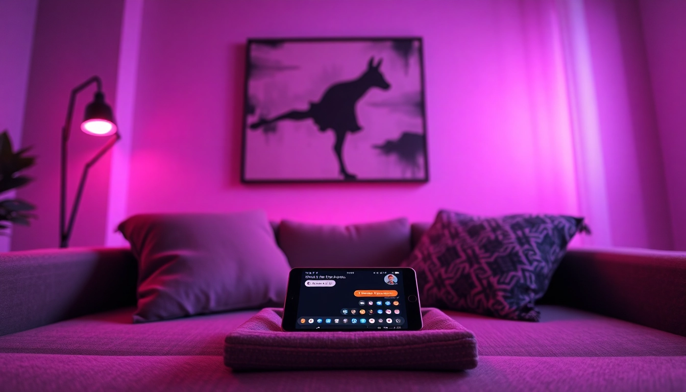 Engaging ai chat nsfw interface in a cozy digital chat room.