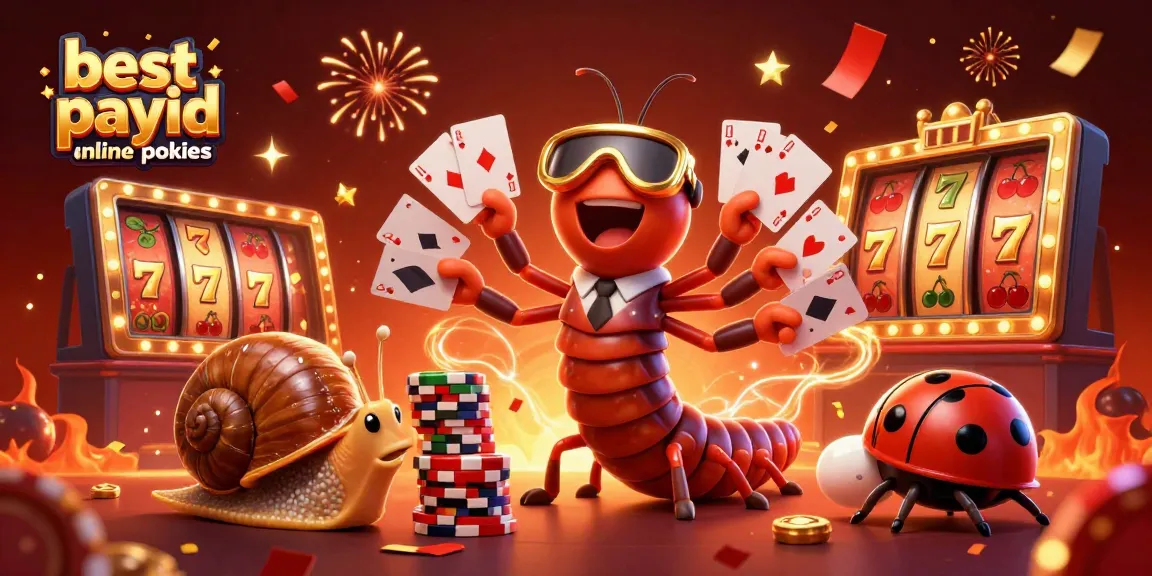 Experience the excitement of the best payid online pokies with a unique 3D cartoon casino scene.